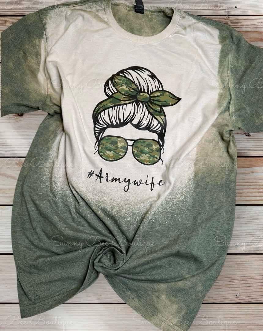 Army Wife Size L Bleached Tee RTS
