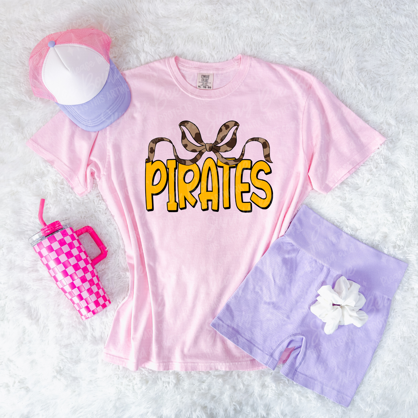 Pirates Leopard Coquette Bow T-Shirt