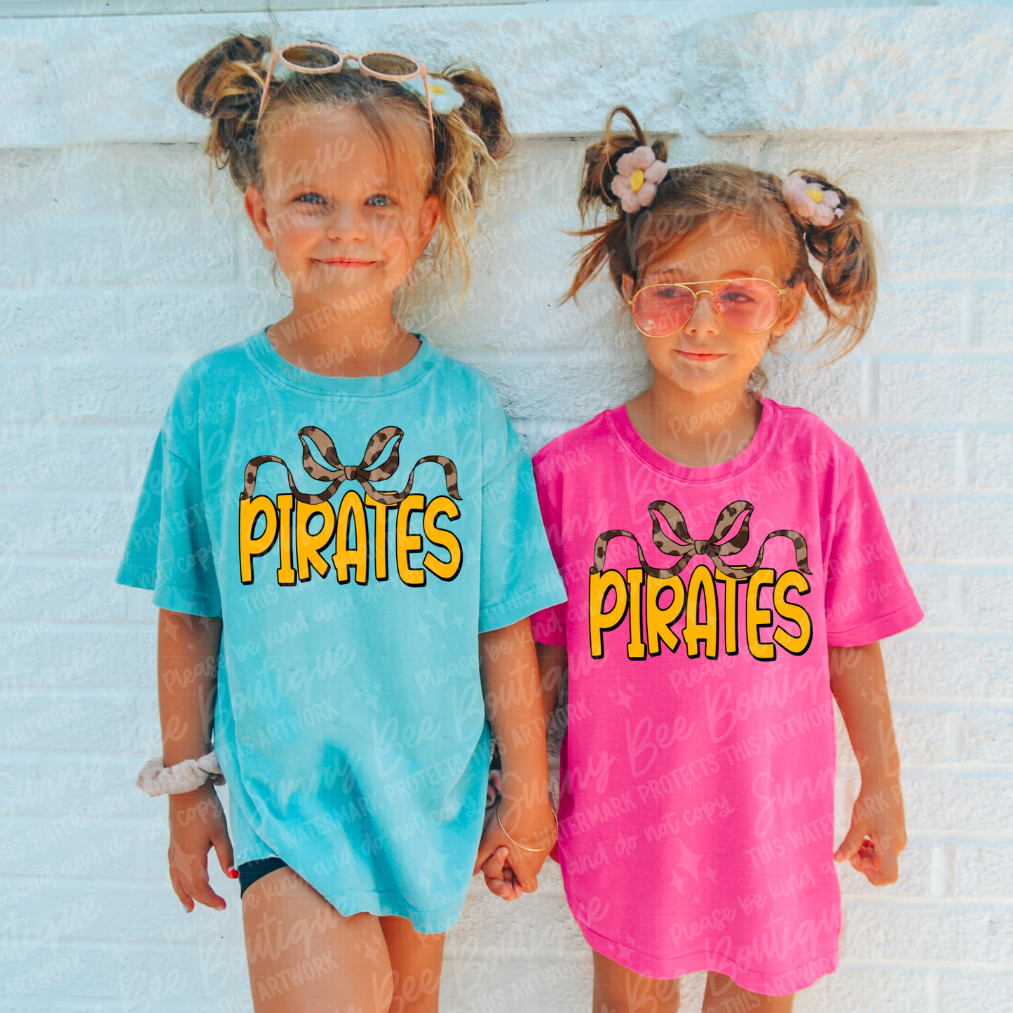 Pirates Leopard Coquette Bow T-Shirt