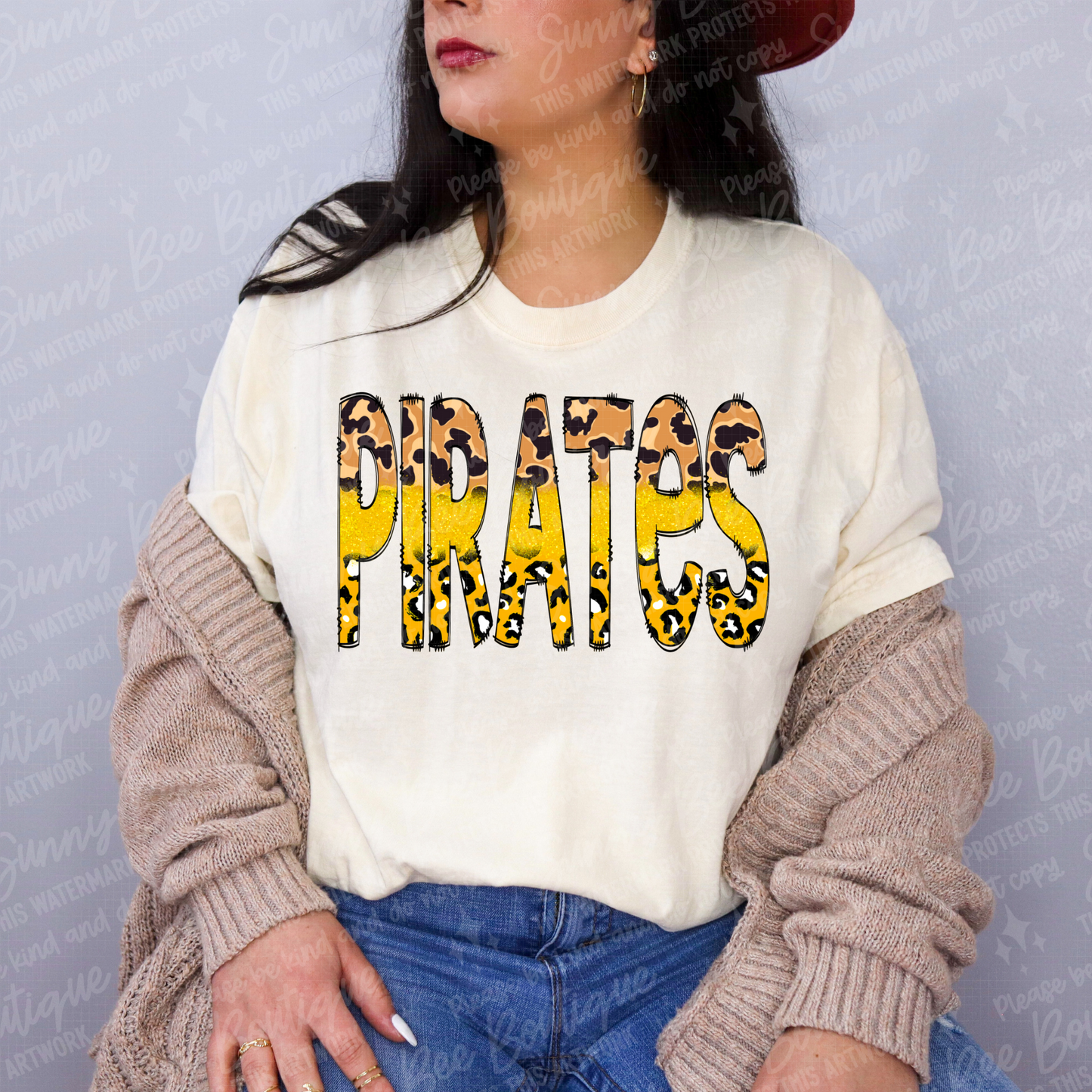 Pirates Leopard Doodle T-Shirt