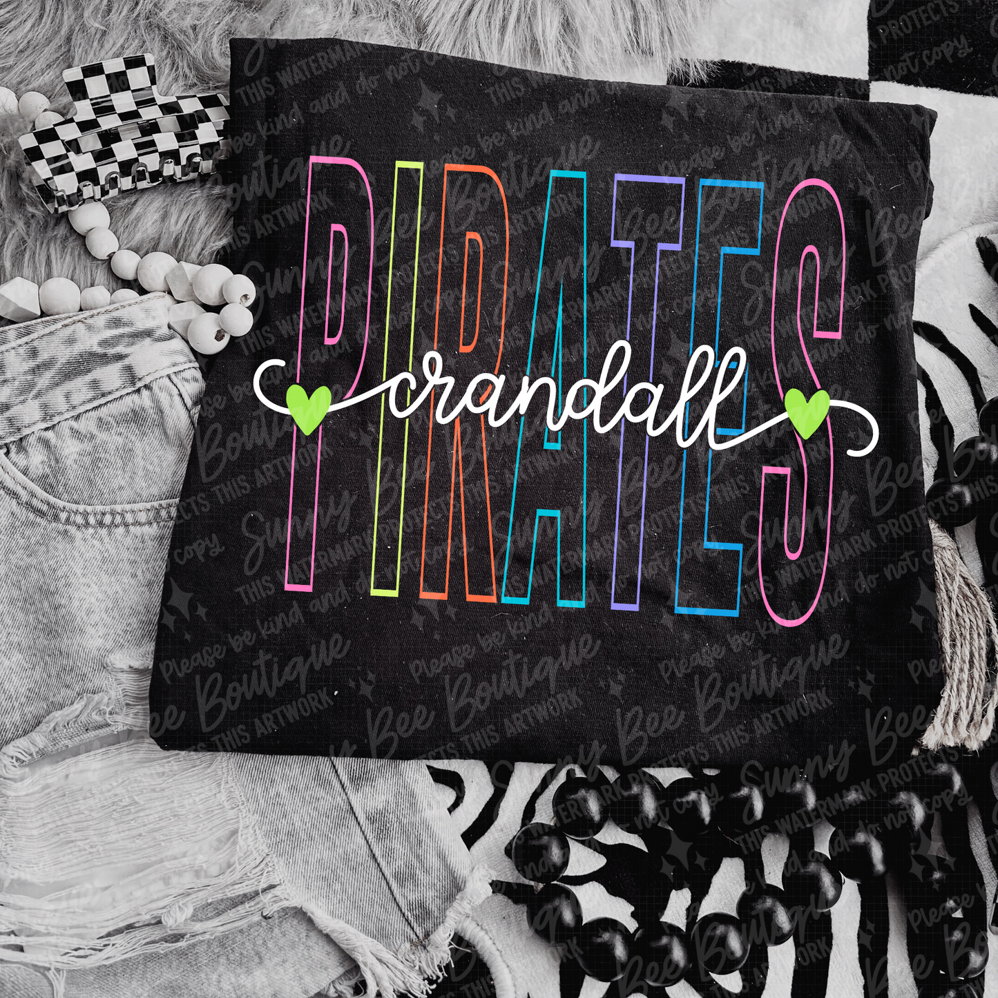 Crandall Pirates Neon T-Shirt