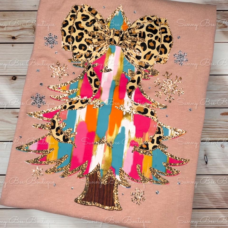 Brush Stroke Christmas Tree Tee