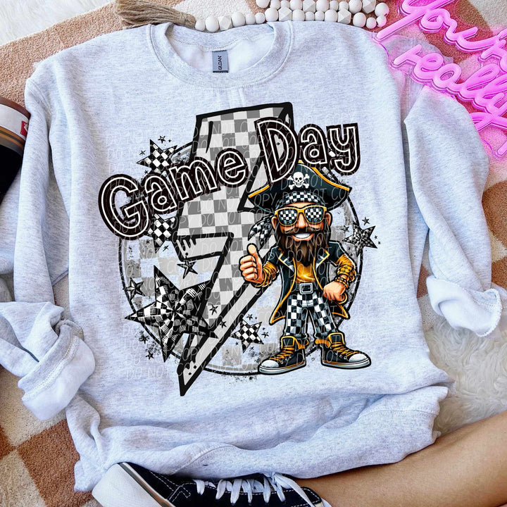 Game Day Pirates Checker Bolt Graphic