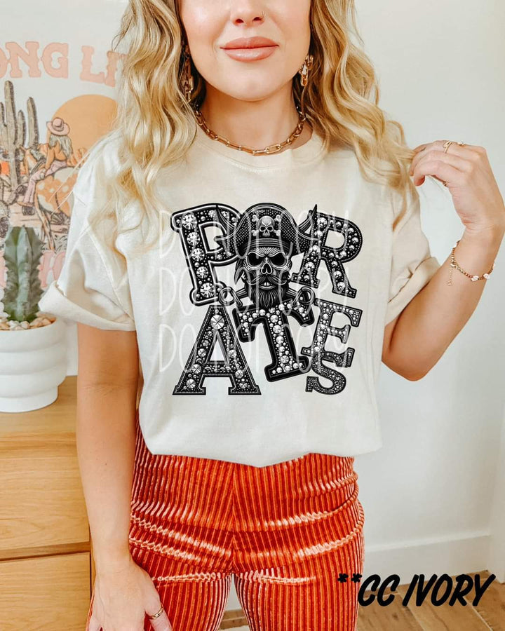 Pirates Faux Rhinestone Graphic