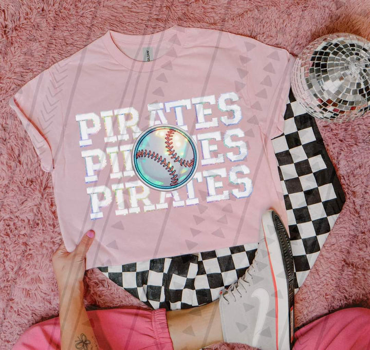 Pirates Baseball Faux Iridescent Graphic
