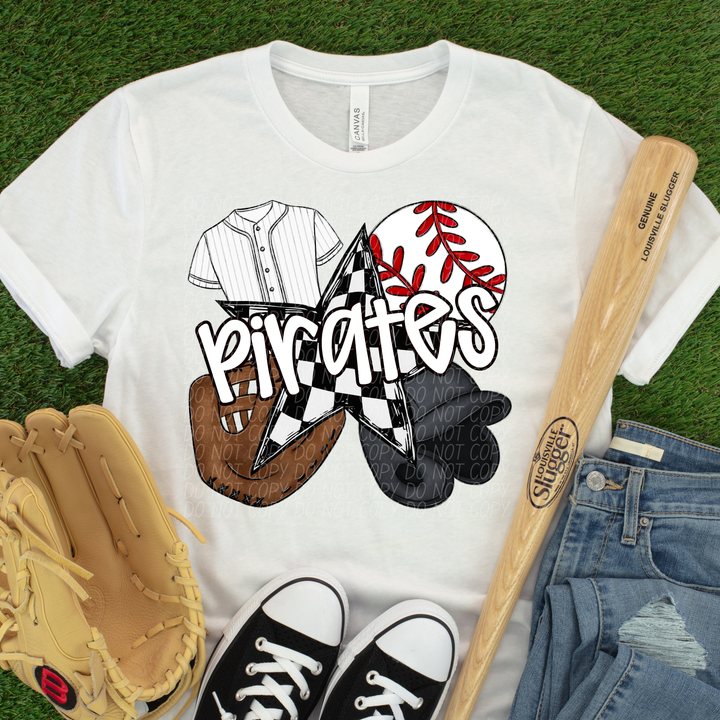 Pirates Checker Star Baseball Graphic