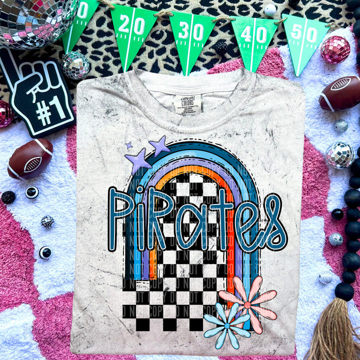 Pirates Checker Rainbow Graphic