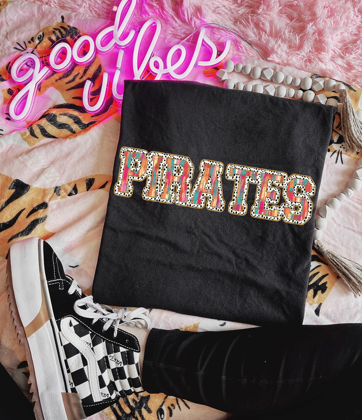 Pirates Brushstroke Dotted Outline Graphic