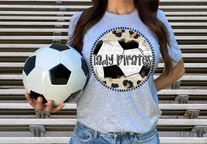 Lady Pirates Leopard Soccer Graphic