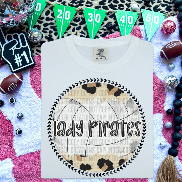 Lady Pirates Leopard Volleyball Graphic