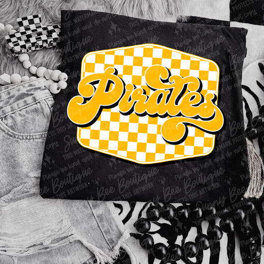 Pirates Vintage Checkered T-Shirt