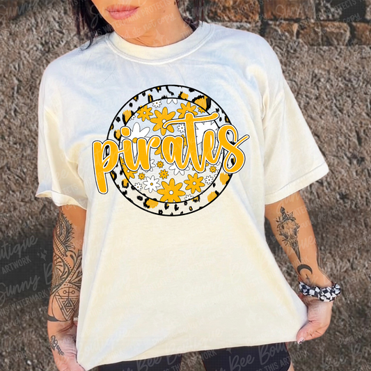 Pirates Floral Frame T-Shirt