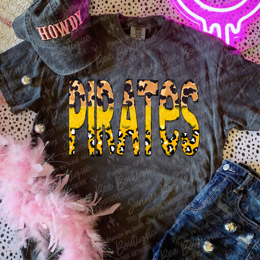Pirates Leopard Doodle T-Shirt