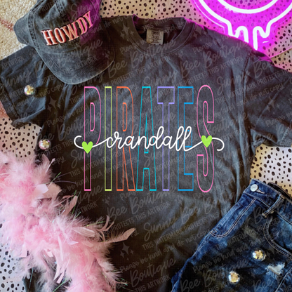 Crandall Pirates Neon T-Shirt
