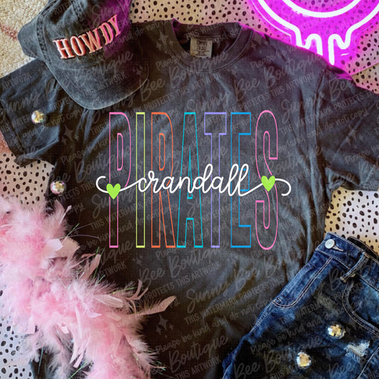 Crandall Pirates Neon T-Shirt