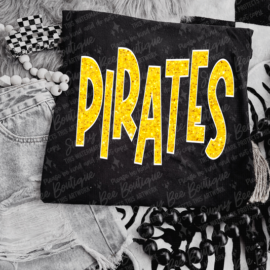 Pirates Faux Glitter T-Shirt