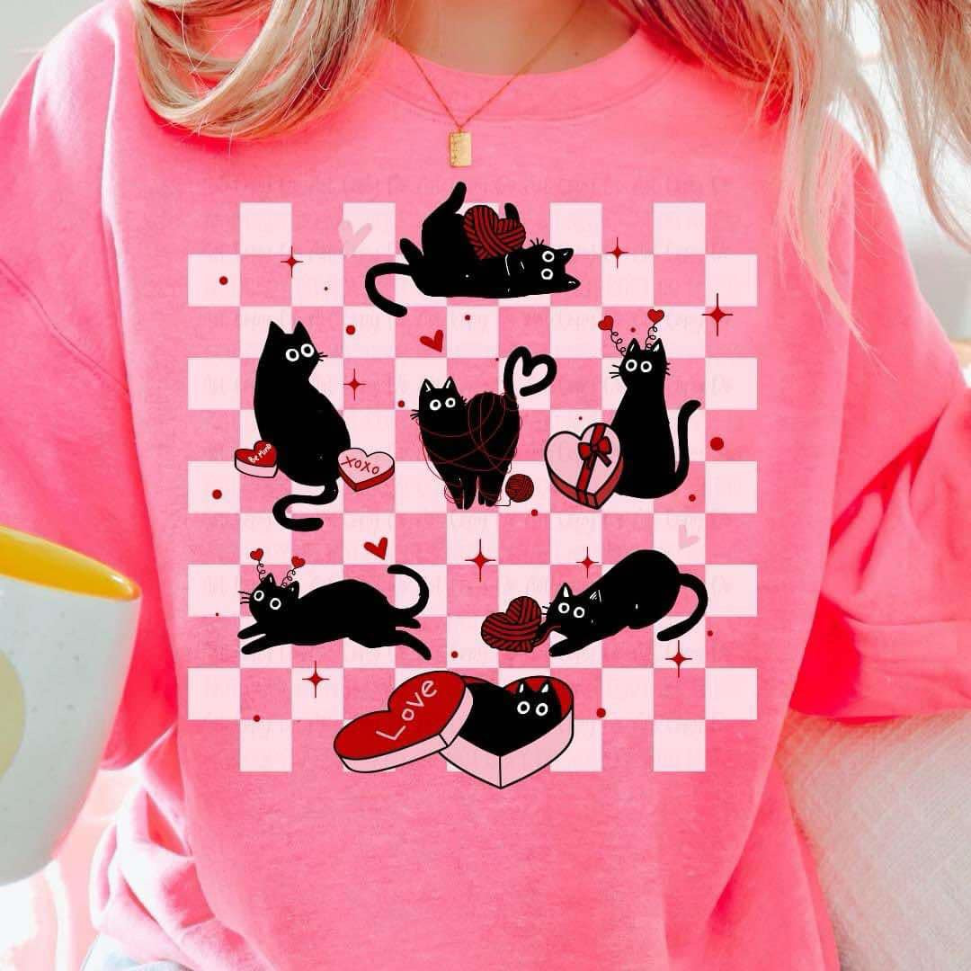 Cats Checkered Heart Collage