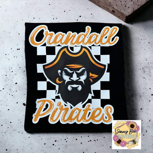 Crandall Pirates White Checkered Background