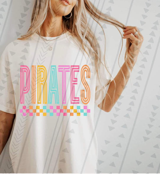 Colorful Pirates Checkered Tee