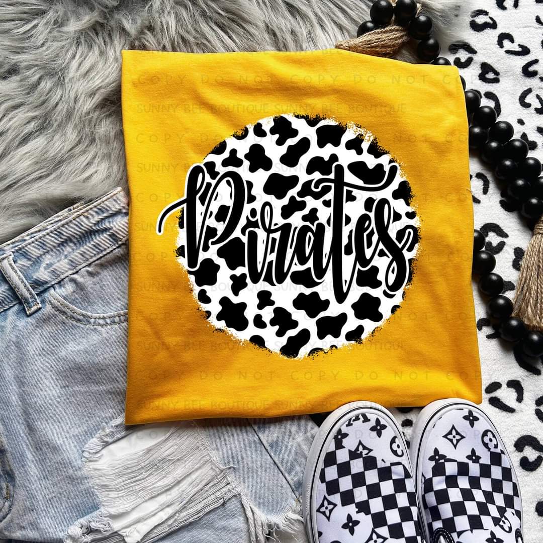 Pirates Circle Cow Print
