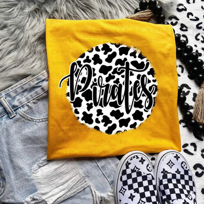 Pirates Circle Cow Print