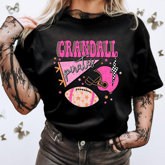 Crandall Pirates Pink Out Football Game Day Tee