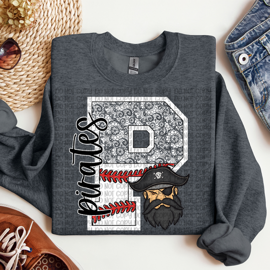 Crandall Pirates Baseball Lace T-Shirt