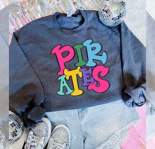Pirates Bright Bubble Letters Graphic