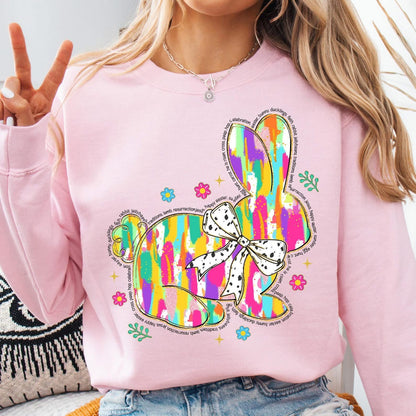 Bright Brushstroke Easter Bunny Sweatshirt