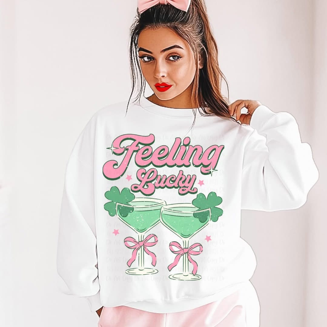 Feeling Lucky Shamrock Sips Sweatshirt