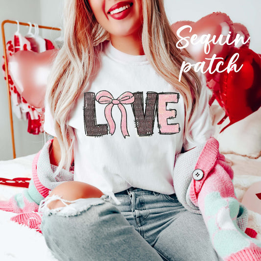 Love Sequin Patch Tee