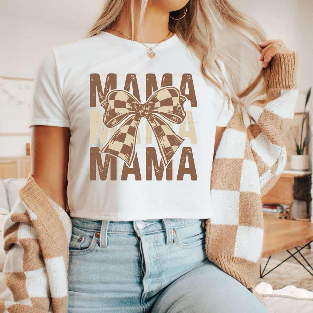 Mama Stacked Checkered Bow