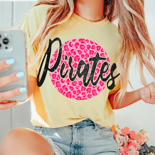 Pirates Pink Leopard Graphic