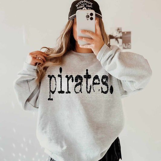 Pirates Black Distressed Graphic