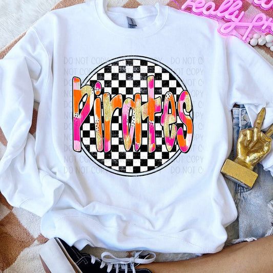 Pirates Checker Brushstroke Dotted Bright Graphic