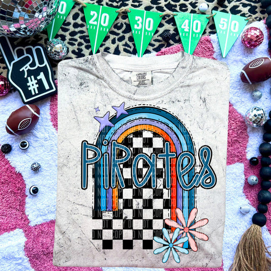 Pirates Checker Rainbow Graphic