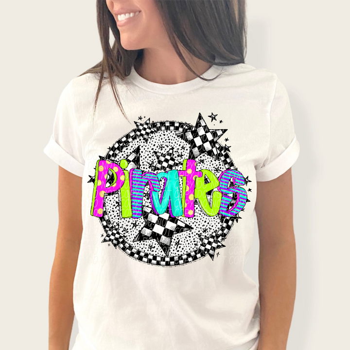Pirates Bright Mix Print Checker Star Graphic