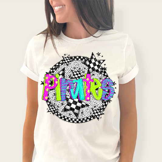 Pirates Bright Mix Print Checker Star Graphic