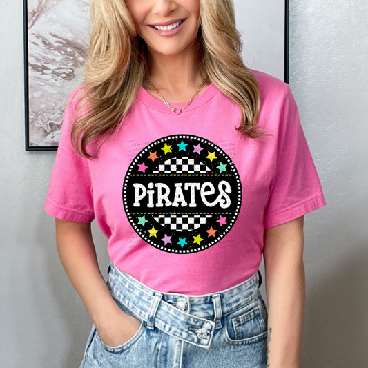 Pirates Checker Stars Bright Graphic