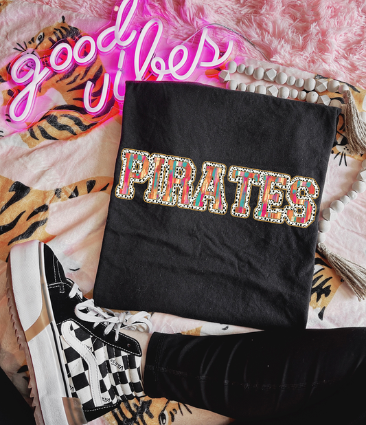 Pirates Brushstroke Dotted Outline Graphic