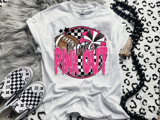 Pirates Pink Out Checker Football Graphic