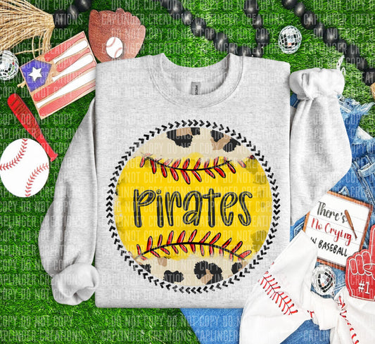 Pirates Leopard Softball Graphic