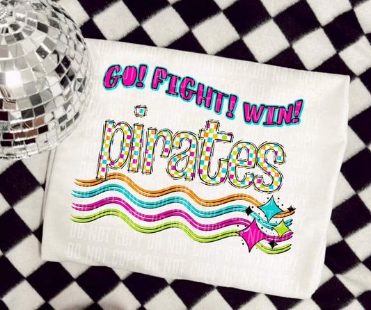 Go Fight Win Pirates Checker Graphic
