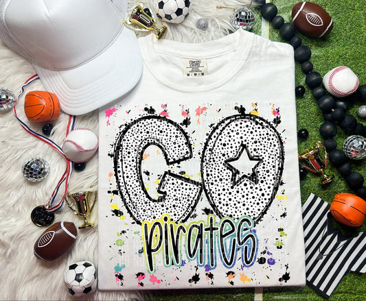 Go Pirates Dotted Bright Graphic