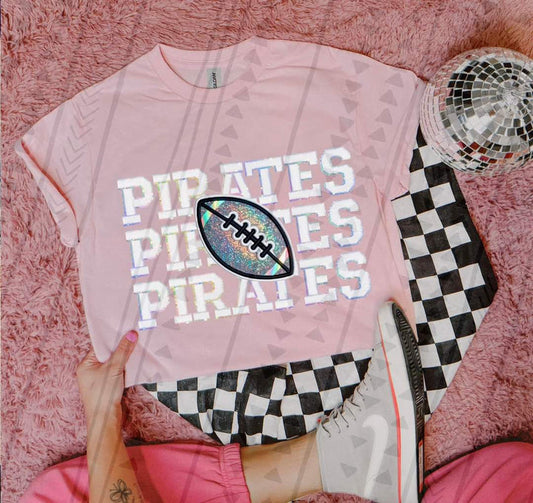 Pirates Football Faux Iridescent Graphic