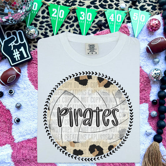 Pirates Leopard Volleyball Graphic
