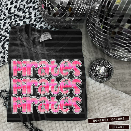 Pirates Pink Dotted Stars Graphic