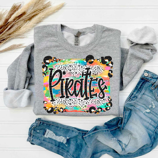 Pirates Brushstroke Dotted Leopard Graphic