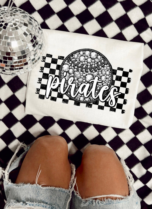 Pirates Faux Rhinestone Baseball Graphic