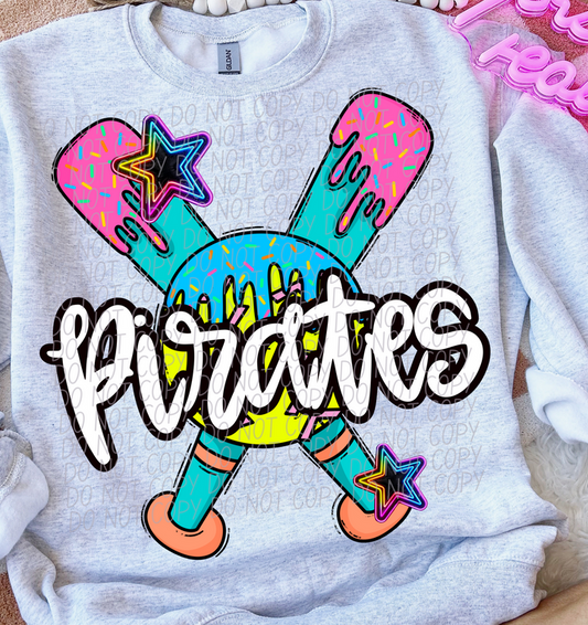 Pirates Drip Softball Graphic